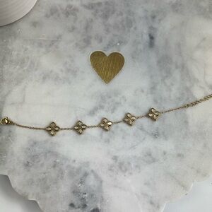 Flower bracelet stainless steel gold